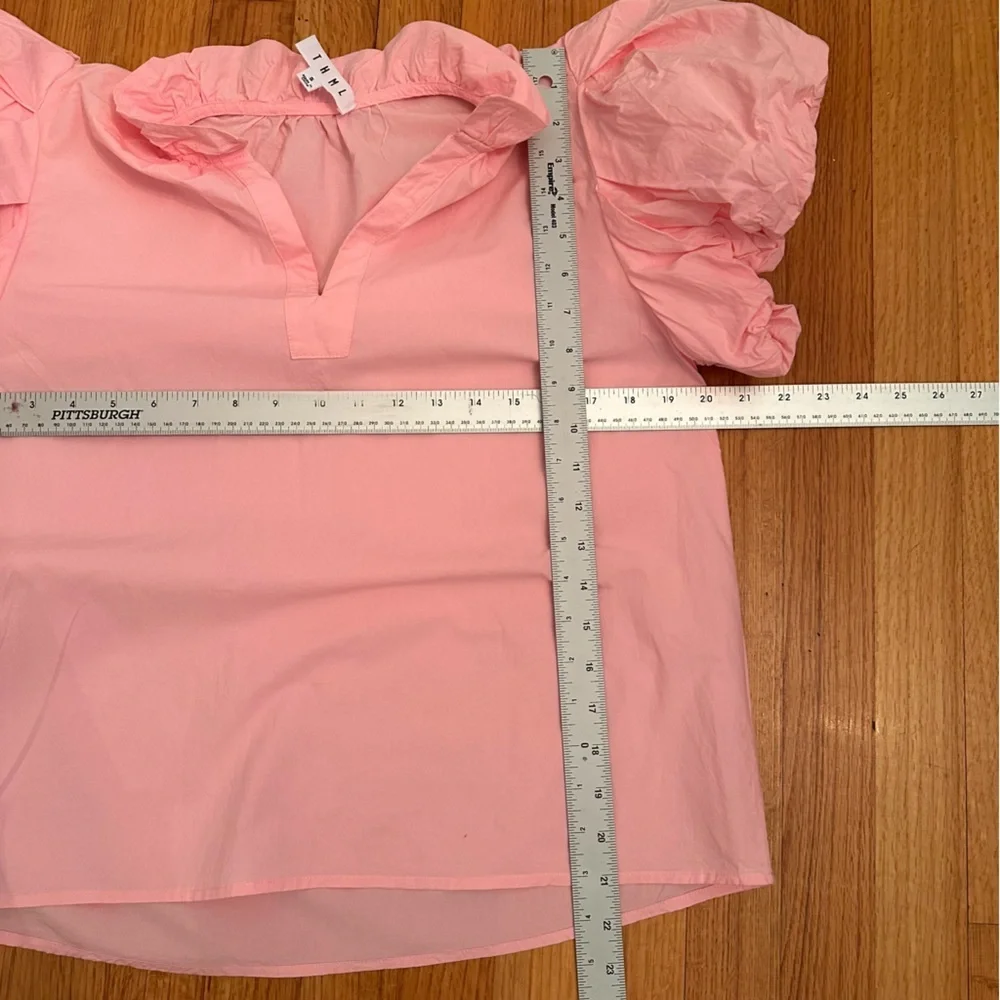 THML Gwen puff sleeve top in pink size S (c5)